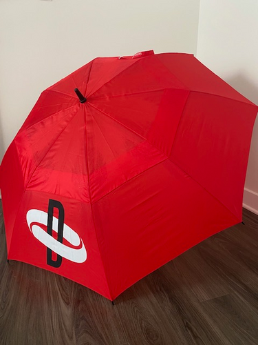 Custom large red sports umbrella